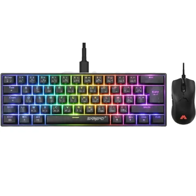 Keyboard and Mouse Set Sarepo GK-61 Switch Blue