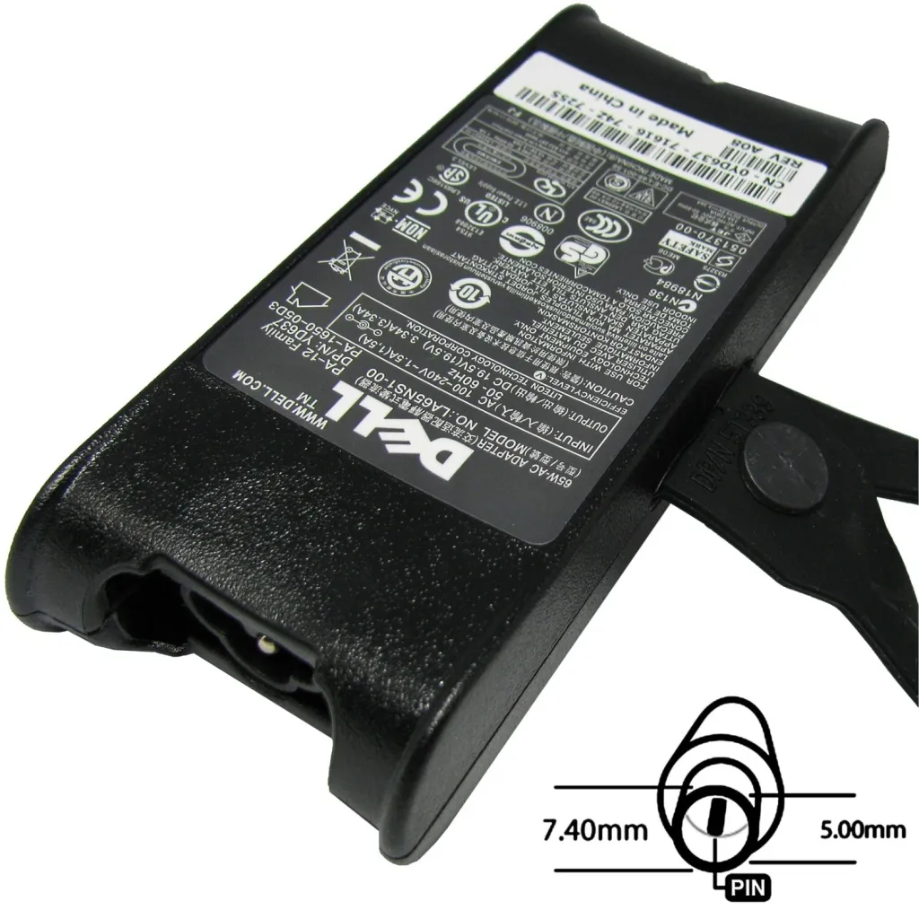 Charger Dell 19.5V 3.34A / 7.4m×5.0m Original 65W