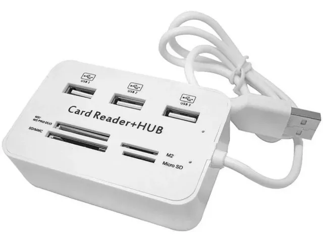 Card Reader Combo + USB Hub 2.0 3-Port
