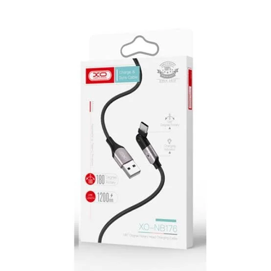 Cable USB Type-C 1.2m 180 Degree XO-NB176