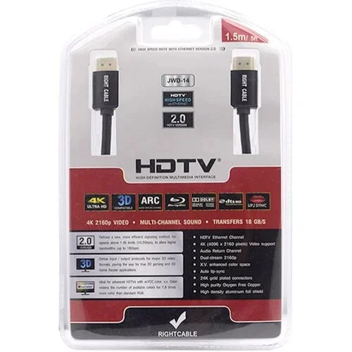 Cable HDMI 1.5m v2.0 4K JWD-14 HDTV