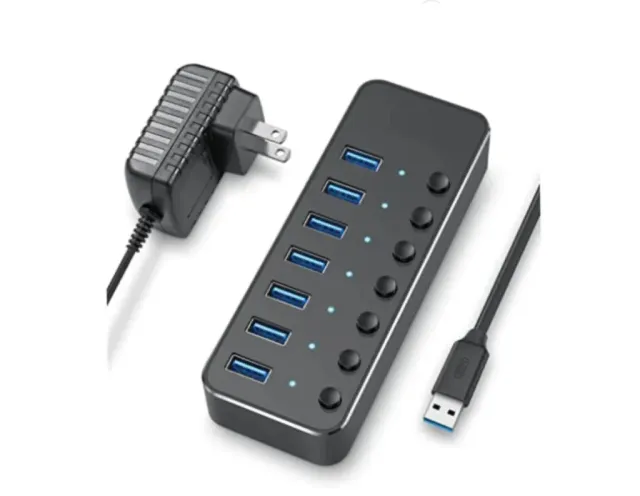 USB Hub 3.0 7-Port + Switch 704A
