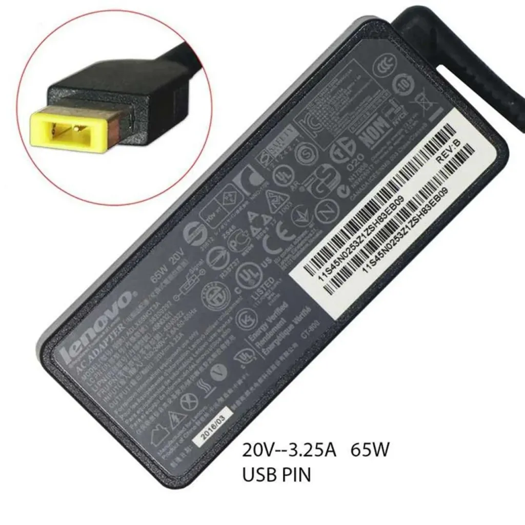 Charger Capsys Lenovo 20V 3.25A USB PIN