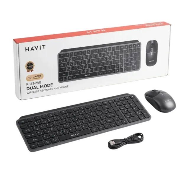 Wireless Bluetooth Rechargeable Keyboard and Mouse Set Havit KB836WB
