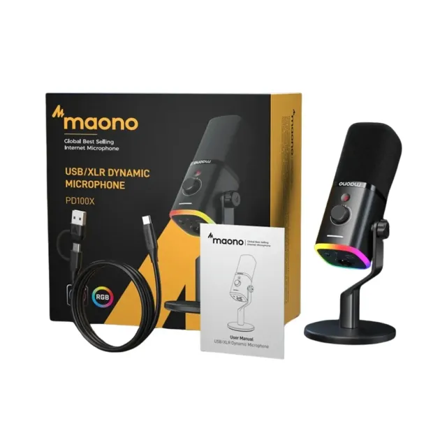 RGB Microphone Maono PD100X USB XLR Dynamic