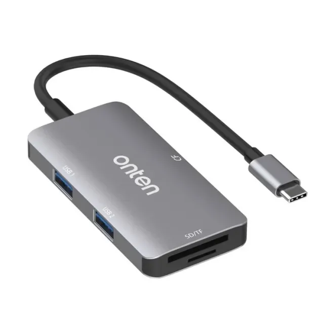 Adapter Onten Type-C to 2USB3.0 + SD/TF + CF Card Reader OTN - 91182