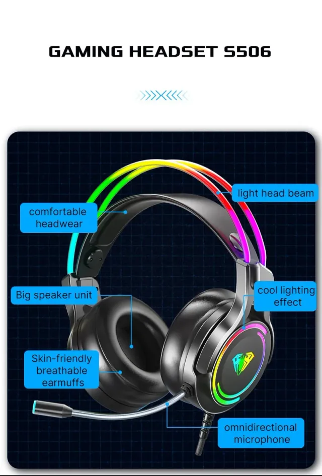 Headset Aula S506 USB 7.1